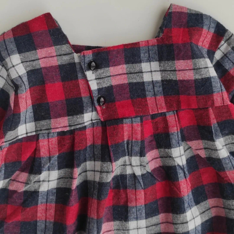 پیراهن چهار خونه کشمیر نازک | دخترانه